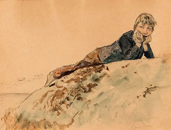 Seated Woman By Hans Dahl