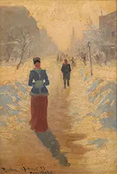 Snowy Street Berlin 1893 By Hans Dahl