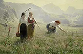 Three Girls in a Meadow By Hans Dahl