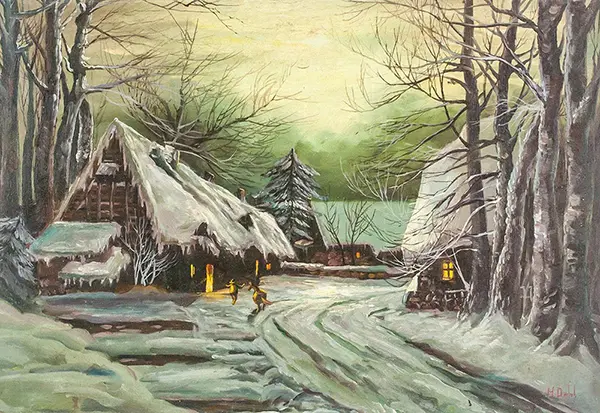 Winter Landscape By Hans Dahl