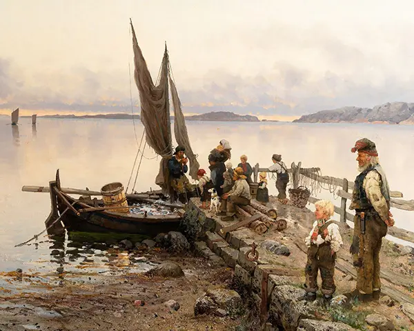 Return from Fishing 1893 By Frithjof Smith-Hald