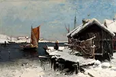 Winter Scene By Frithjof Smith-Hald