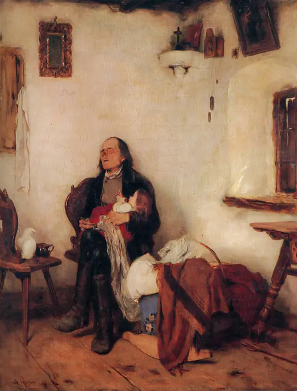 Old Man Sleeping, 1872 By Nikolaos Gyzis