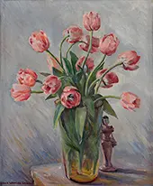Still Life with Tulips and Figurine By Laura Wheeler Waring