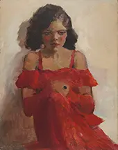 Girl in Red Dress By Laura Wheeler Waring