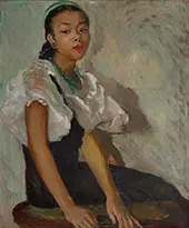 Girl in Green Cap, 1943 By Laura Wheeler Waring