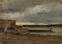 View of the Rhine near Dusseldorf 1875 By Gerhard Munthe