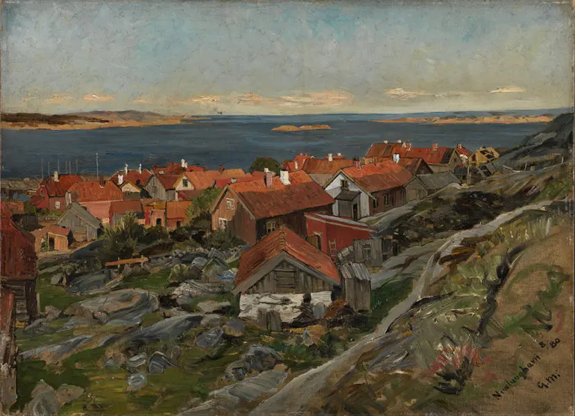 View of Nevlunghavn 1880 By Gerhard Munthe