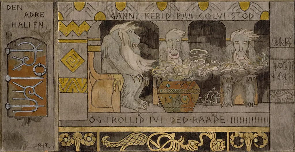 The Second Hall By Gerhard Munthe