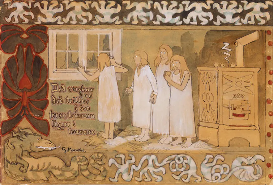 Afraid of the Dark c1892 By Gerhard Munthe