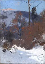 Wooded Landscape Under Snow By Patrick Adam