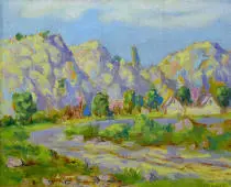 Sunny Southern French Landscape By Elemer Vass