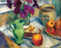 Still life with Tablecloth 1934 By Elemer Vass