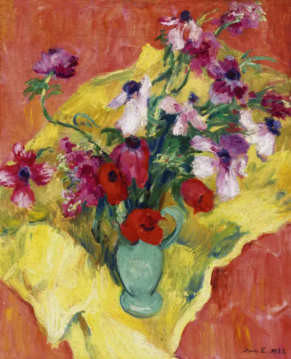 Still Life of Flowers 1932 By Elemer Vass