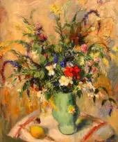 Floral Still Life 1934 By Elemer Vass