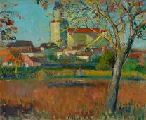 Landscape near Paris c1920 By Elemer Vass
