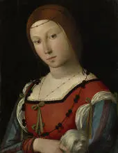 Portrait of a Lady with a Lapdog By Lorenzo Costa