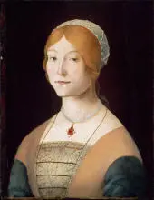 Portrait of a Woman With a Pearl Necklace By Lorenzo Costa