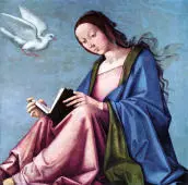 Mary at the Annunciation By Lorenzo Costa