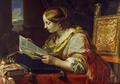 Saint Catherine of Alexandria Reading By Onorio Marinari