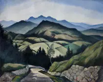 A Mountain Landscape in Wales By Christopher Richard Wynne Nevinson