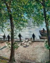 Fisherman on the Seine 1939 By Christopher Richard Wynne Nevinson
