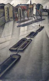 Barges on the Thames By Christopher Richard Wynne Nevinson