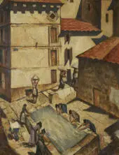 Spanish Women Washing By Christopher Richard Wynne Nevinson