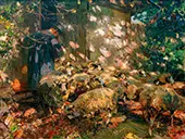 Shepherd with Sheep in Front of the Stable 1920 By Heinrich von Zugel