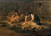 The Sheep Shearing By Heinrich von Zugel