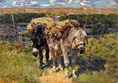 Two Donkeys 1896 By Heinrich von Zugel