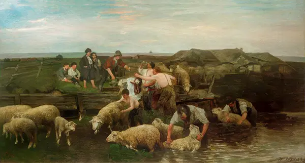 Sheep Washing 1872 By Heinrich von Zugel