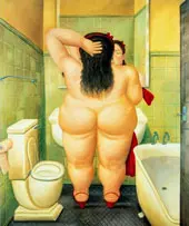 The Bath 1989 By Fernando Botero