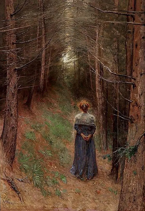 Pine Forest in Tyrol By Bertha Wegmann