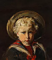 Portrait of a Little Boy Wearing a Hat and Sailor's Clothes By Bertha Wegmann