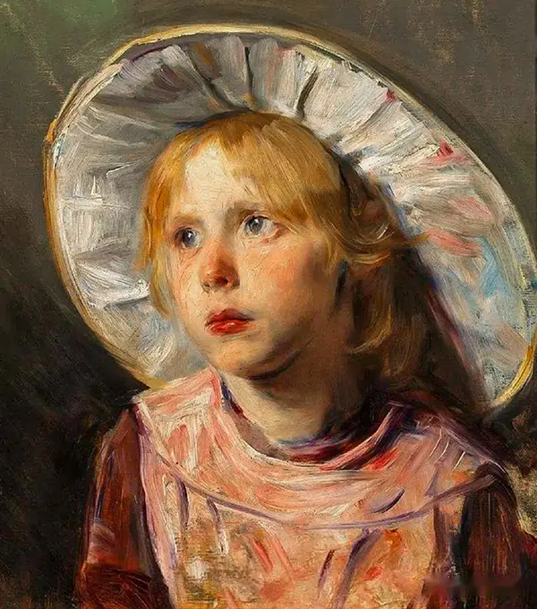 Portrait of a Young Girl By Bertha Wegmann