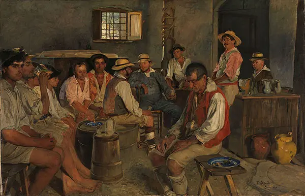 Siesta in an Osteria in Sora, 1880 By Eilif Peterssen