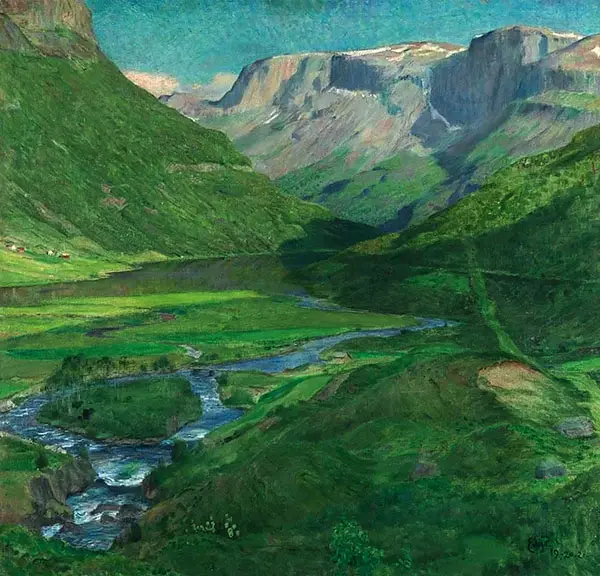 Strandefjord Skogstad Valders By Eilif Peterssen