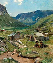 Summer Day View of the Valley at Skogstad By Eilif Peterssen