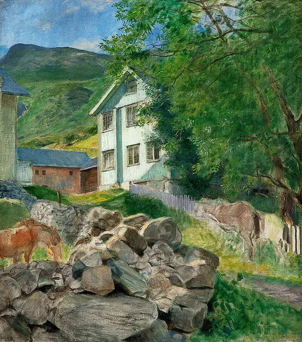 The Old Farm Skogstad Afternoon, 1922 By Eilif Peterssen
