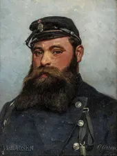 Portrait of a Soldier By Georg Achen