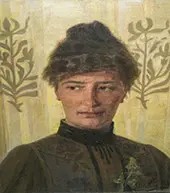 Portrait of Amalie Skram By Georg Achen