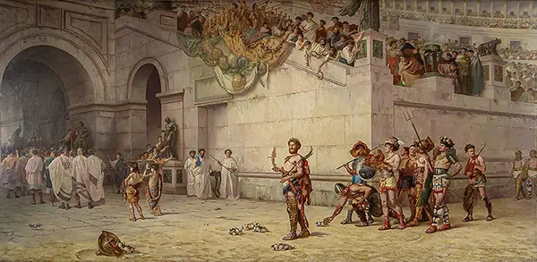 Commodus Leaving the Arena at the Head of the Gladiators By Edwin Blashfield