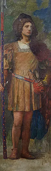 Man Holding a Pike 1915 By Edwin Blashfield