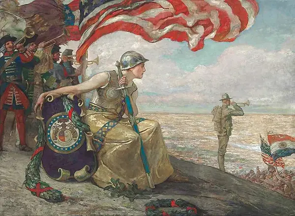 Trumpets of Missouri 1918 By Edwin Blashfield