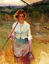 Woman with a Rake By John Joseph Enneking