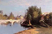 Pont Des Arts Old Town Landscape and Bridge By John Joseph Enneking