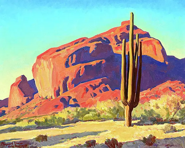 Red Rocks and Cactus 1945 By Maynard Dixon