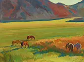 Meadow and Horses By Maynard Dixon