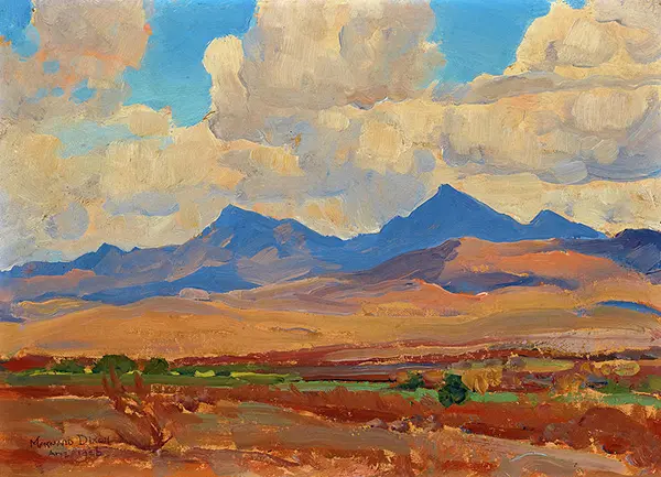 Hills near Tumacacori Mission Arizona By Maynard Dixon